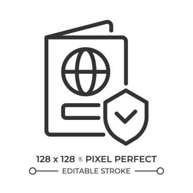 Milliyetin pikseli mükemmel çizgi simgesi hakkı. Yasal Vatandaşlık Hizmetleri. Ayrımcılığı durdurun. İnsan hakları. İzole vektör çizimi. Taslak sembol. Basit doğrusal çizim. Düzenlenebilir vuruş