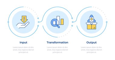 Çalışma akışı temel bileşenleri bilgisel 3 adım. İstatistiksel analiz, ölçüler. Akış şeması bilgisi. Düzenlenebilir vektör bilgi grafik simgeleri. Montserrat-SemiBold, Düzenli yazı tipleri