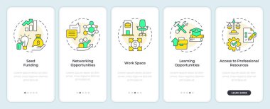 İş kuvözleri mobil uygulama ekranında kullanılıyor. Doğrusal kavramlarla düzenlenebilir grafik yönergelerini 5 adımda gezdir. UI, UX, GUI. Montserrat Yarı Kalın, Düzenli yazı tipleri
