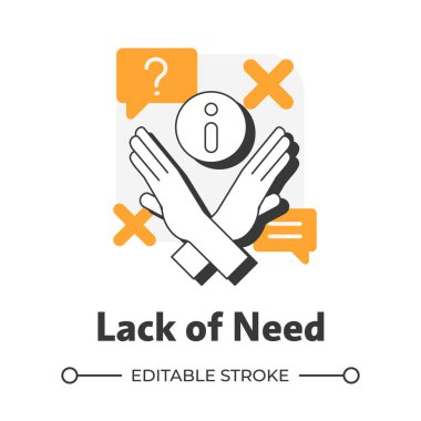 Düz ana hatlı konsept simgesi eksikliği. Ürün değeri. Müşteri memnuniyeti. Bilgi ver. İtiraz ediyorum. Portakal kabartmalı modern çizim. Kavramsal görsel. Düzenlemesi kolay