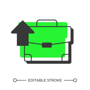 Kariyer geliştirme gölge çizgi simgesini dengeledi. İş büyümesi, istihdam. İş akışı verimliliği, şirket. Katı yeşil dolgulu kalın ana hatlı sembol. Modern düz çizim. Düzenlenebilir vuruş