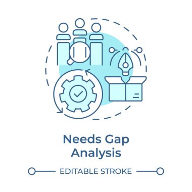 Yumuşak mavi konsept ikonuna ihtiyacı var. Müşterilerin ve kullanıcıların gerçekten istediği şey. Kamu sektörü hizmetleri Yuvarlak şekil çizimi. Soyut bir fikir. Grafik tasarımı. Günlük paylaşımında kullanması kolay