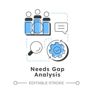 Modern doğrusal konsept simgesine ihtiyaç var. Müşterilerin ve kullanıcıların gerçekten istediği şey. Kamu sektörü hizmetleri Noktalı çizgilerle birleştirilmiş düz ana hatlar. Yaratıcı görsel. Düzenlemesi kolay