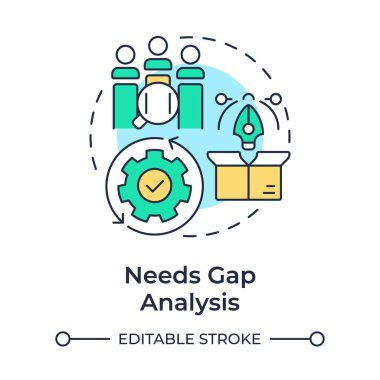 Çok renkli konsept simgesine ihtiyacı var. Müşterilerin ve kullanıcıların gerçekten istediği şey. Kamu sektörü hizmetleri Yuvarlak şekil çizimi. Soyut bir fikir. Grafik tasarımı. Günlük paylaşımında kullanması kolay
