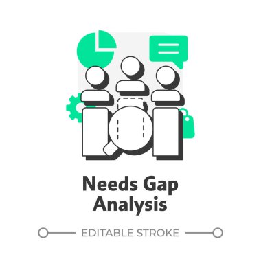 Açıklık analizi, düz ana hatlı konsept ikonu gerekiyor. Müşterilerin ve kullanıcıların gerçekten istediği şey. Kamu sektörü işleri. Yeşil kabartmalı modern çizgi çizimi. Kavramsal görsel. Düzenlemesi kolay