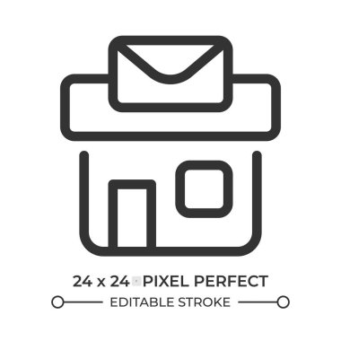 Postane hattı ui ikonu. Posta servisi, mektup. İş, lojistik. Dağıtım, teslimat. İzole vektör ana hat sembolü. Web tasarımı kullanıcı arayüzü ögesi doğrusal, piksel mükemmel