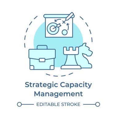 Stratejik kapasite yönetimi yumuşak mavi konsept simgesi. Gelecekteki büyümeyi karşılamak için yeterli kaynak. Yuvarlak şekil çizimi. Soyut bir fikir. Grafik tasarımı. Sunumda kullanması kolay