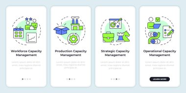 Mobil uygulama ekranında kapasite yönetimi türleri. Kaynaklar. Doğrusal kavramlarla düzenlenebilir grafik yönergelerini 5 adımda gezdir. UI, UX, GUI. Montserrat Yarı Kalın, Düzenli yazı tipleri