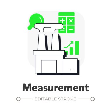 Ölçüm düz ana hatlı konsept simgesi. Kaynak veri toplama. Yönetimden. Kapasite düzenleme süreçlerini hızlandırın. Yeşil kabartmalı modern çizgi çizimi. Kavramsal görsel. Düzenlemesi kolay