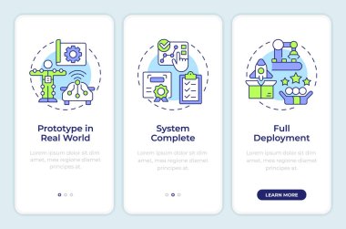 Teknolojiye hazırlık seviyeleri mobil uygulama ekranında. Sevkiyat aşaması. Doğrusal kavramlarla birlikte düzenlenebilir grafik yönergelerini gezdir. UI, UX, GUI. Montserrat Yarı Kalın, Düzenli yazı tipleri
