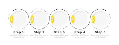Çalışma akışı yapısı bilgi şablonu. Strateji planlaması, haritalama. Veri görselleştirmesi 5 adımda. Boş süreç vektör tasarımı. Düzenlenebilir boş seçenekler bilgi grafikleri. Kullanılan Lexend yazı tipi