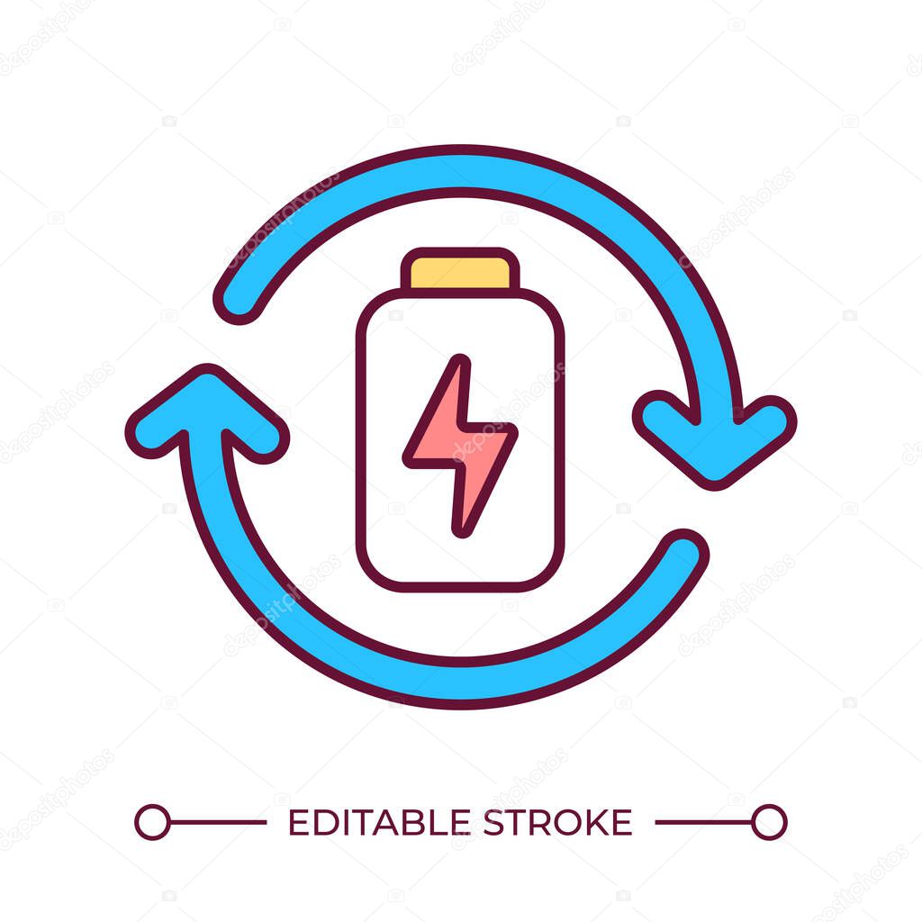 Metabolism line color icon. Convert food and drink into energy. Life sustaining chemical reactions. Healthy lifestyle. Isolated vector illustration. Flat colorful symbol design. Editable stroke