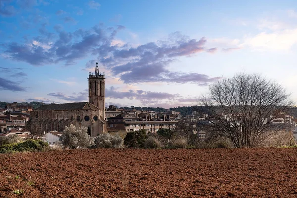 Spanya Nın Katalonya Kentindeki Caldes Montbui Ortaçağ Köyünün Panoraması Düzenleyicinin — Stok fotoğraf