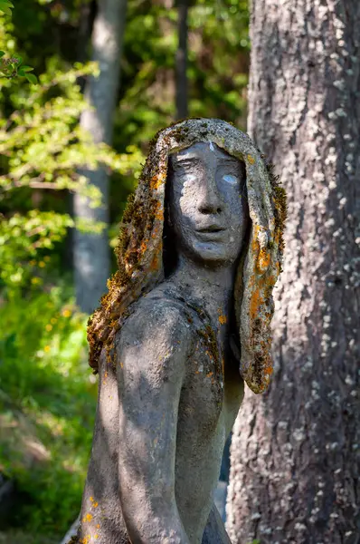 stock image Parikkala, Finland - June 11, 2023: Sculptures by artist Veijo Ronkkonen. The park Patsaspuisto has more than 500 statues created by one person over 50 years. An unusual, interesting and creepy place. The statues are made of concrete, metal, glass.