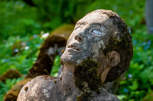 stock image Parikkala, Finland - June 11, 2023: Sculptures by artist Veijo Ronkkonen. The park Patsaspuisto has more than 500 statues created by one person over 50 years. An unusual, interesting and creepy place. The statues are made of concrete, metal, glass.