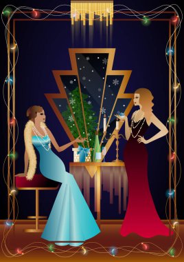 Noel arifesinde arkadaşlarıyla lüks bir restoranda ya da evde yediği şenlikli bir akşam yemeğinde iyi giyimli bir insan. Tatil kavramı, kış tatili, yeni yıl, Noel