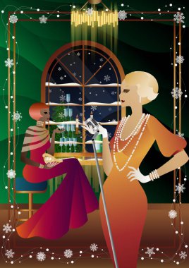 Noel arifesinde arkadaşlarıyla lüks bir restoranda ya da evde yediği şenlikli bir akşam yemeğinde iyi giyimli bir insan. Tatil kavramı, kış tatili, yeni yıl, Noel