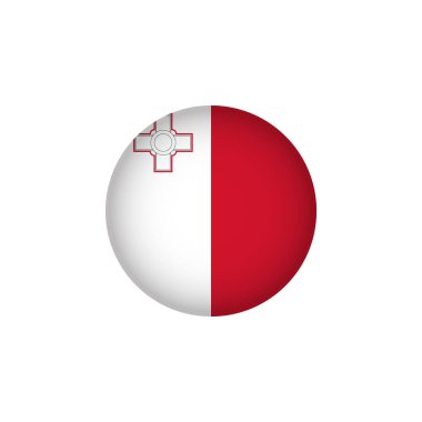 Malta Europe Flag Icon. European Country Circled Flag. Stock Vector Graphics Element.