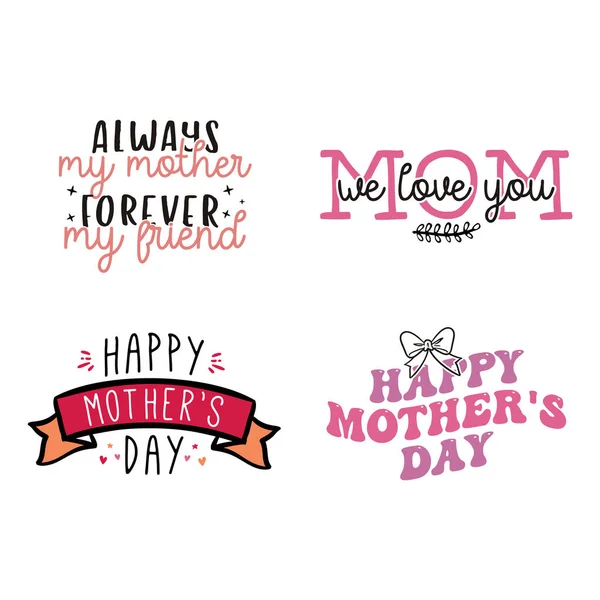 Mothers Day Vector Set Fête Des Mères Cite Des Étiquettes — Image vectorielle