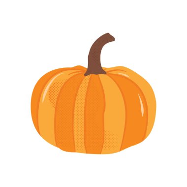 Sonbahar el klipslemesi. Sonbahar mevsimi sıcacık sembolü. Sonbahar mevsimsel elementi, balkabağı. Renkli illüstrasyon biçin. Şükran Günü ikonu. Stok vektör tasarımı.