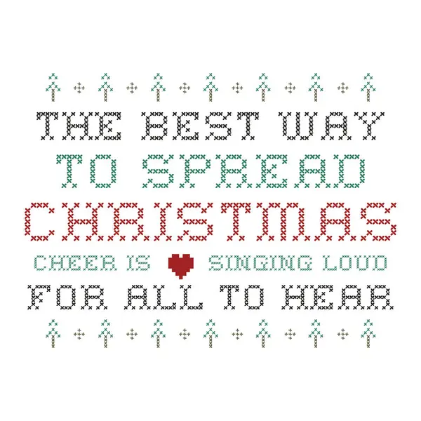 クリスマスシルエットTシャツプリントデザイン引用 クリスマスのチアを広める最良の方法は すべての人が聞くために大声で署名しています メリークリスマスバッジは白で孤立しました ハッピーホリデーストック ロイヤリティフリーのストック写真