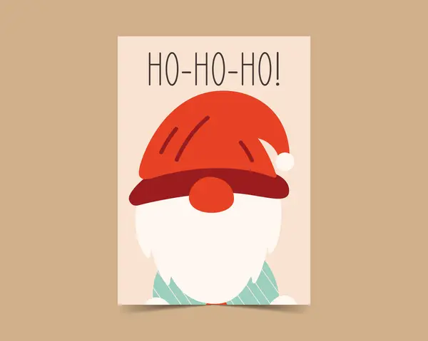 Joyeux Noël Cartes Dans Style Plat Mignon Avec Gnome Design Photo De Stock