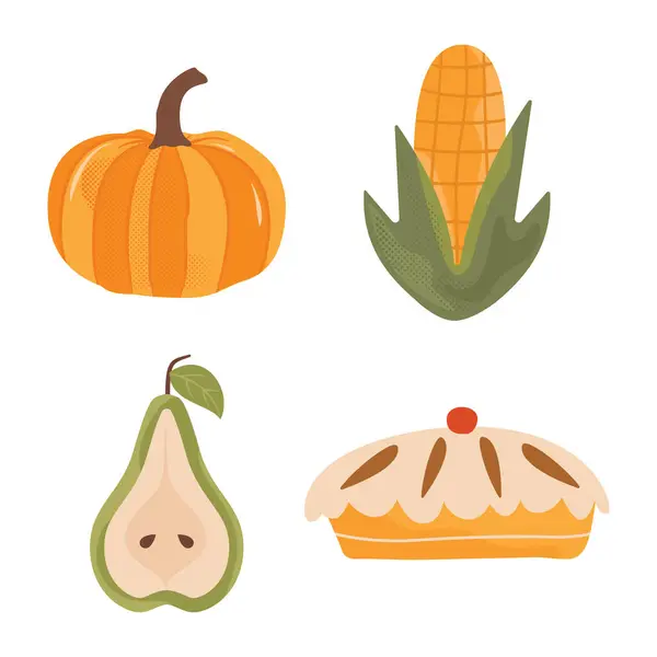 Jesienią Ręcznie Rysowane Clipart Kolekcji Jesienny Sezon Przytulne Symbole Pakietu — Zdjęcie stockowe