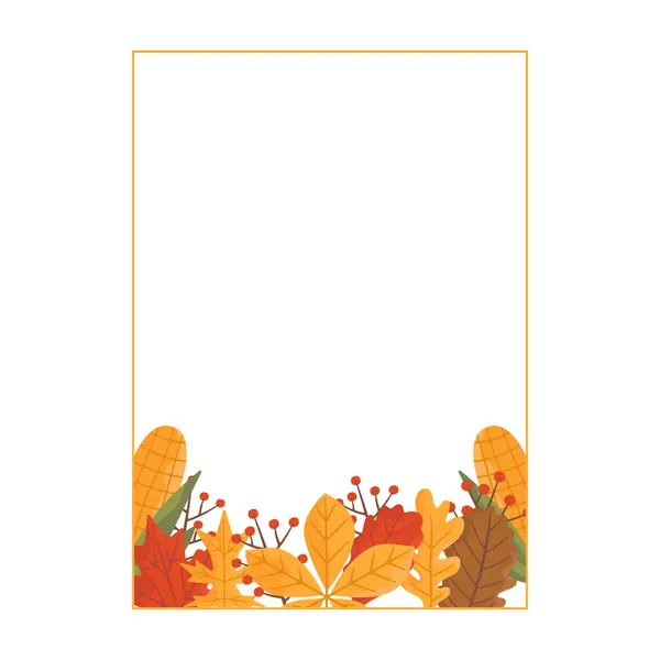 Jesienna Kartka Jesienny Przytulny Plakat Jesienny Świąteczny Sztandar Kukurydzą Liście — Zdjęcie stockowe
