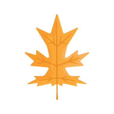 Sonbahar el klipslemesi. Sonbahar mevsimi sıcacık sembolü. Sonbahar mevsimi elementi - sarı yaprak. Renkli illüstrasyon biçin. Şükran Günü ikonu. Stok vektör tasarımı.