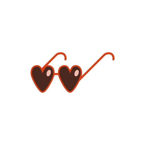 발렌타인 디자인 발렌타인 선글라스 귀여운 스타일의 사랑의 일러스트 — 스톡 사진