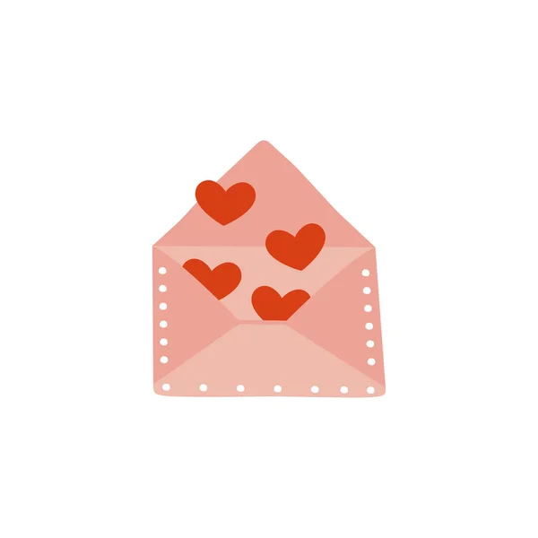 Projektowanie Elementów Walentynek Valentine Płaski Symbol Koperta Wakacje Miłości Uroczym Obrazek Stockowy