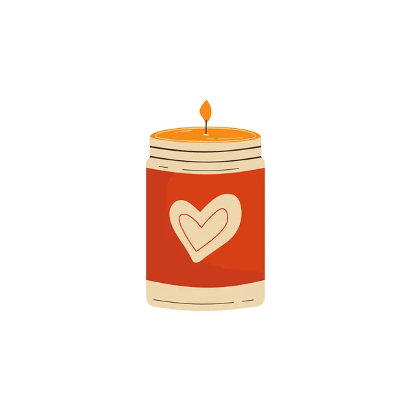 Projektowanie Elementów Walentynek Valentine Płaski Symbol Światło Świecy Wakacje Miłości Obrazek Stockowy