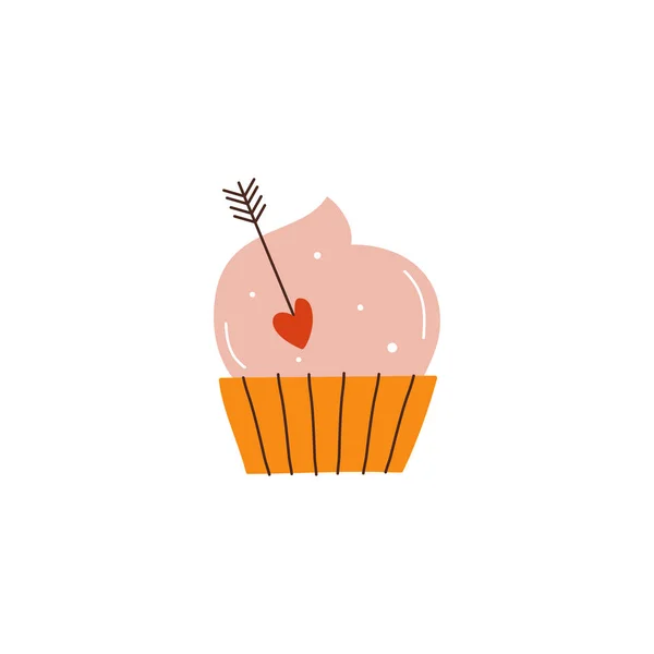 Valentines Day Element Design Valentine Flat Symbol Cupcake Holiday Love Stock Image