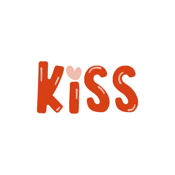 Projektowanie Elementów Walentynek Valentine Płaski Symbol Pocałunek Wakacje Miłości Uroczym Obrazy Stockowe bez tantiem