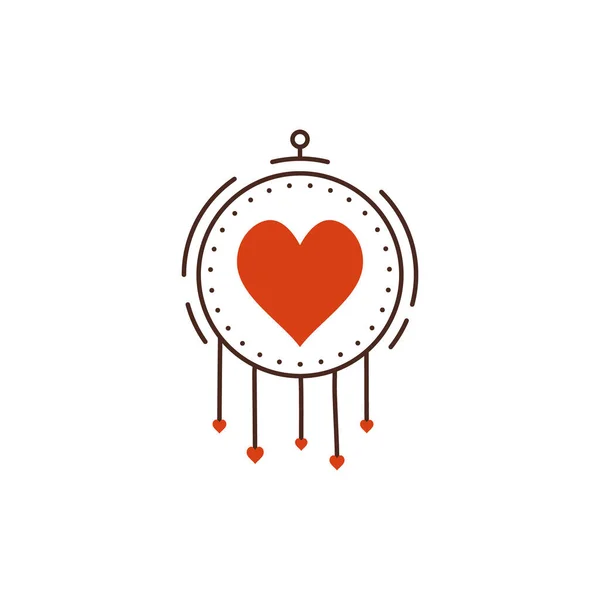 Projektowanie Elementów Walentynek Valentine Płaski Symbol Łapacz Snów Wakacje Miłości Zdjęcia Stockowe bez tantiem