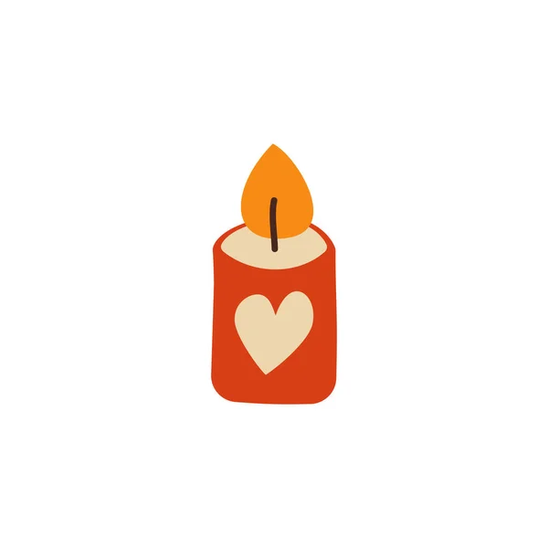 Valentines Day Element Design Valentine Flat Symbol Candle Icon Holiday Stock Photo