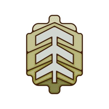 Açık hava macera rozeti. Geçmişe dönük bir macera etiketi. Tişört için dağ logosu grafikleri. Ağaç ile stok vektör çizimi.