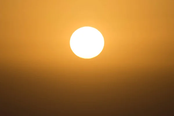Puesta Sol Visto Sol Amarillo —  Fotos de Stock