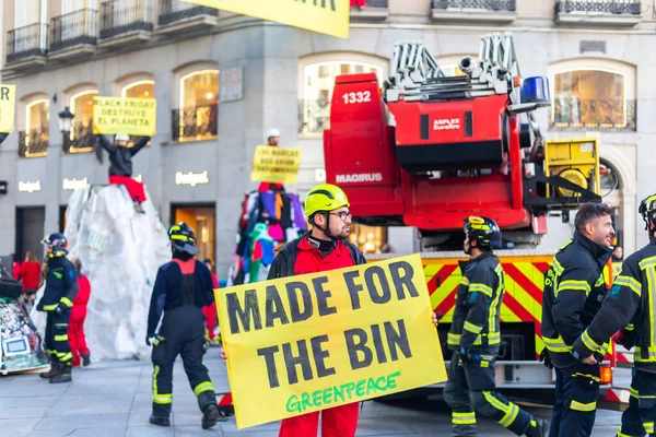 Μαδρίτη Ισπανία Νοεμβρίου 2022 Greenpeace Διαδηλώνει Στην Plaza Callao Της — Φωτογραφία Αρχείου