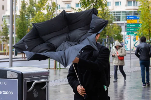 Madrid Spanien November 2022 Ostabilt Väder Med Regn Och Vind — Stockfoto