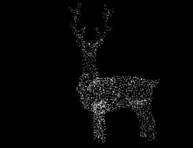 Madrid, İspanya - 1 Aralık 2022 Noel ışıklarıyla yapılmış bir geyik figürü. Noel süsü. Tipik Noel süsleri..