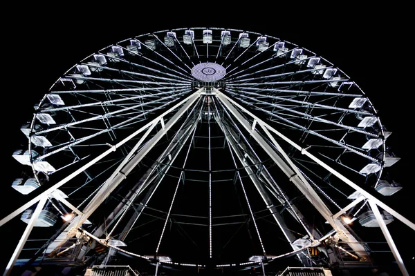 Giant White Ferris Wheel Motion Outdoor Attractions Christmas Holidays — Stock Photo, Image