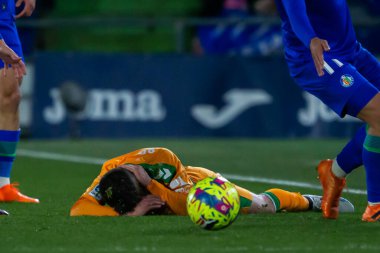 Madrid, Spain- January 28, 2023: Soccer match between Real Betis balonpie and Getafe F.C in Madrid.