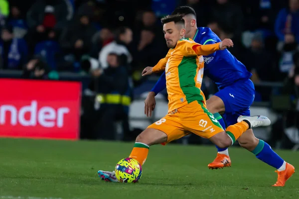 Madrid, Spain- January 28, 2023: Soccer match between Real Betis balonpie and Getafe F.C in Madrid.