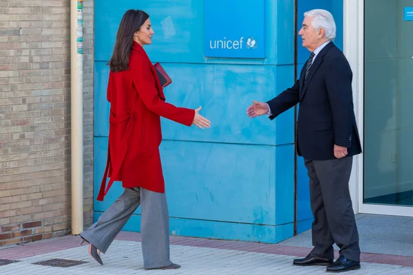 Madrid Spain March 2023 Queen Letizia Visits Unicef Offices Madrid — 图库照片