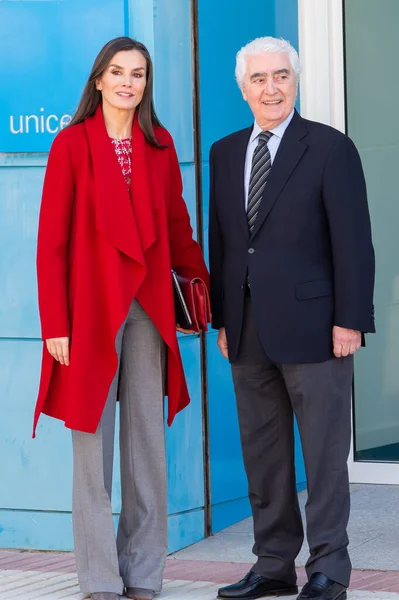Madrid Spain March 2023 Queen Letizia Visits Unicef Offices Madrid — 图库照片