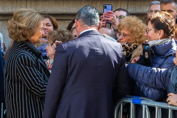 Madrid Spain March 2023 Queen Emeritus Sofa Visits Church Cristo — Stockfoto