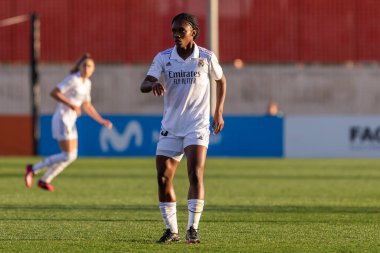 Madrid, İspanya - 12 Mart 2023: Real Madrid ve Atletico de Madrid arasında bayanlar futbol maçı. Futbolcular. Futbolcu kızlar. İspanyol kadın futbolu.