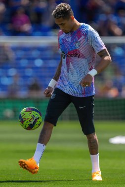 Madrid, İspanya - 16 Nisan 2023: FC Barcelona ve Getafe C.F. arasında futbol maçı Profesyonel futbol. Temas sporu. İspanyol ligi şampiyonu. Barselona oyuncuları.