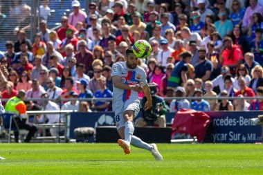 Madrid, İspanya - 16 Nisan 2023: FC Barcelona ve Getafe C.F. arasında futbol maçı Profesyonel futbol. Temas sporu. İspanyol ligi şampiyonu. Barselona oyuncuları.